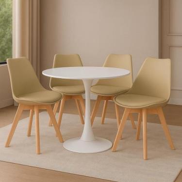 Imagem de Kit 4 Cadeiras De Jantar Empório Tiffany Saarinen Base Wood - Lar Text