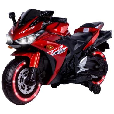 Imagem de Moto Elétrica Infantil 12V Recarregável com Sons e Luzes, 3 a 5 anos, ALISON, Vermelho