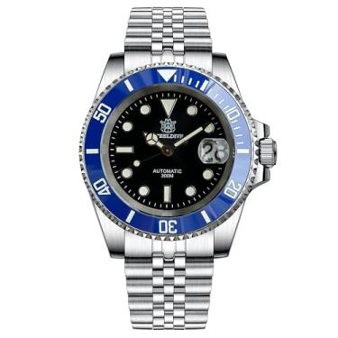 Imagem de STEELDIVE SD1953 Relógios automáticos pretos NH35 300 m à prova d'água com vidro safira masculino de mergulho, V 2, Relógio de mergulho
