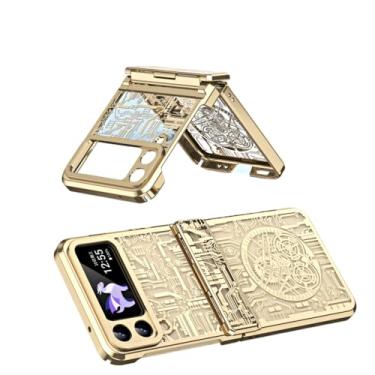 Imagem de Capa de proteção contra quedas para Samsung Galaxy Z Flip 4 Flip3 Flip5 Flip4 Flip 5 3 Zflip4 Capa fosca fosca, dourada, para Samsung z flip 5