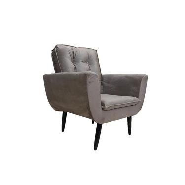 Imagem de Poltrona Saturno Para Sala De Estar Quarto Escritório Tecido Suede - Cinza - Cor: Cinza