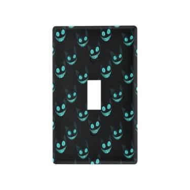 Imagem de Blueangle Capa para placa de parede para interruptor de luz - Cheshire Cat Texture Light Switch Cover Decorativa Placa de Parede, Tamanho 1 - Gangue 4,53 x 2,76 polegadas (187)