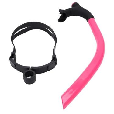 Imagem de RiToEasysports Equipamento de Mergulho, Cinta Bocal de Silicone Tubo de Respiração de Natação para Iniciante Treinamento Frontal de Mergulho (PINK)