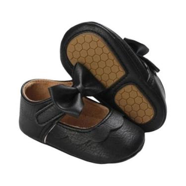 Imagem de Sapatos Planos Brancos De PU Para Bebê Menina Com Laço, Sola Macia, Pr