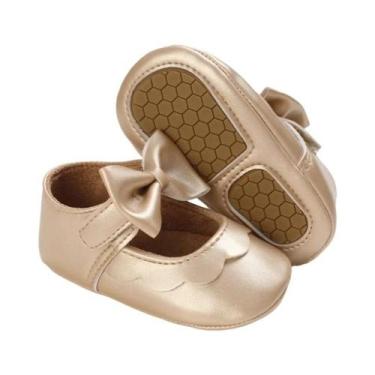 Imagem de Sapatos Planos Brancos De PU Para Bebê Menina Com Laço, Sola Macia, Pr
