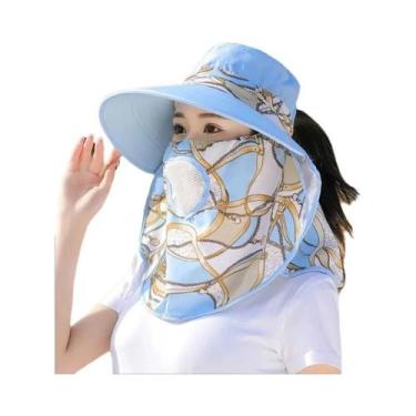 Imagem de Chapéu De Pescador Feminino De Verão Com Aba Larga E Estampa, Proteção