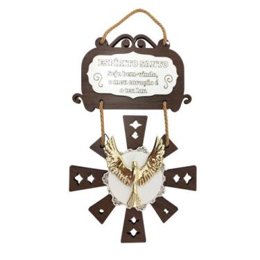 Imagem de Enfeite de Porta e Parede de Madeira MDF Espírito Santo Artesanato - A