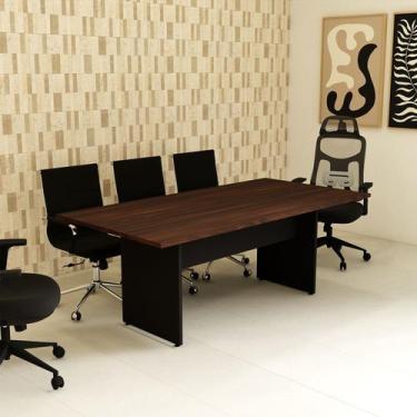 Imagem de Mesa Reunião 8 Lugares 200x100cm Retangular Executiva com Pé Painel pa