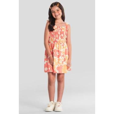 Imagem de Vestido infantil menina floral em viscose Brandili -Natural, Natural, 