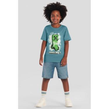 Imagem de Camiseta infantil menino do Minecraft em gel Brandili-Masculino