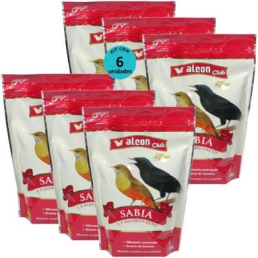 Imagem de Alcon club sabiá e pássaro preto super premium 500g kit com 6