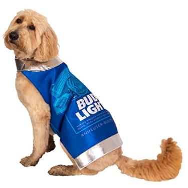 Imagem de Fantasia de cachorro Bud Light Can para animais de estimação com cerveja e bebidas, roupas para fantasias, tamanho de animal de estimação extra pequeno - pequeno