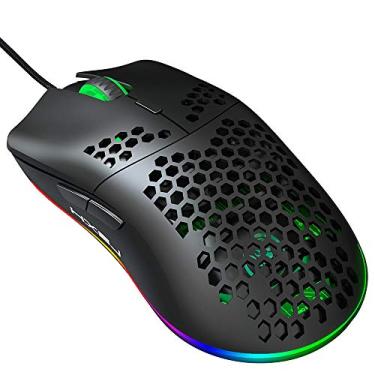 Imagem de J900 USB com fio Gaming Mouse RGB Gaming Mouse com seis DPI ajustável design ergonômico para laptop de mesa preto