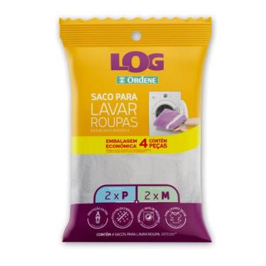 Imagem de Conjunto de Sacos para Lavar Roupas, Contém 4 Unidades, Tamanho P & M, Cor Branca, Linha Log, Ordene.