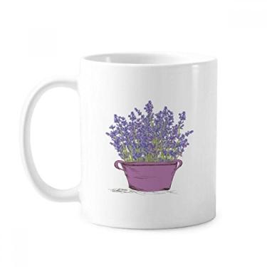 Imagem de Vaso de lavanda roxo flor caneca cerâmica xícara de porcelana café louça