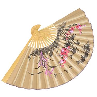 Imagem de PRETYZOOM Ventilador de parede decoração de casa ventilador de mesa ventilador dobrável ventiladores emoldurados em bambu decoração vintage fã decoração de parede dobrar