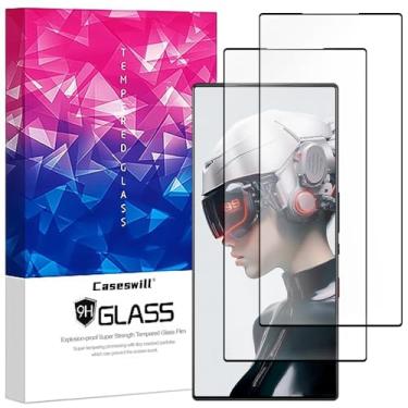Imagem de caseswill Película protetora de tela ZTE nubia Red Magic 9 Pro/9 Pro+/8S Pro/8S Pro+/8 Pro/8 Pro+ Plus, [pacote com 2] vidro temperado 9H, proteção de filme de cobertura total, sem bolhas, resistente