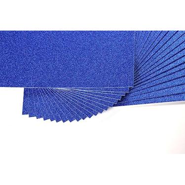 Imagem de TGXRZX Cartolina com glitter, cartolina colorida, 20 folhas, para embalagem de caixa de , decoração de festa de aniversário, projeto DIY de cartolina com glitter A4, 250 g/m² (azul royal, 20 folhas)