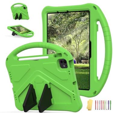 Imagem de UUcovers Capa infantil para iPad Air de 11 polegadas M2 (2024), com suporte/porta-lápis/alça leve, resistente, à prova de choque, macia, proteção de espuma vinílica acetinada, adequada para crianças,