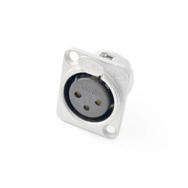 Imagem de KIT 5 Conectores XLR Painel Femea Niquelado SA2X - Santo Angelo