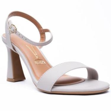 Imagem de Sandália Vizzano Básica Salto Médio Feminina - Cinza - 40-Feminino