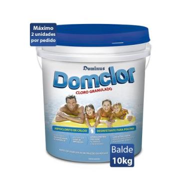 Imagem de Cloro Hipoclorito Domclor Balde 10kg Cloro Granulado Para Piscinas