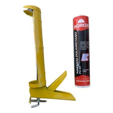 Imagem de Cola Pu40 Selante Alta Aderência 360g Worker Cinza E Aplicador