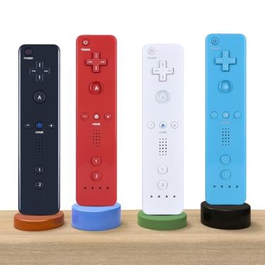Imagem de RETROSUN New Replacement Remote Control with Built in Motion Plus and Nunchuck Compatible with Wii and Wii U Remote Controller with Gamepad Joystick and Silicone Case and Wrist Strap (Red