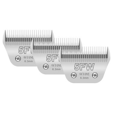 Imagem de Filymosie Pacote com 3 5 lâminas largas para cuidados com cães, compatível com Andis, Oster A5, Wahl km10 Clippers, comprimento de corte de 1/10.2 cm