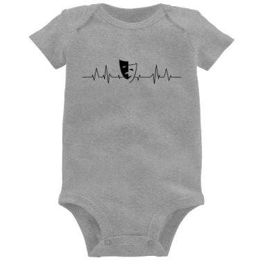 Imagem de Body Bebê Batimentos Cardíacos Teatro - Foca na Moda, Cinza, P