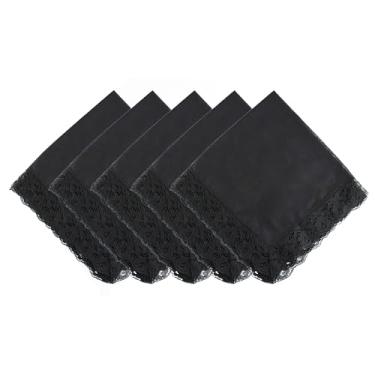 Imagem de Cachecol de colo de 61 cm com acabamento de renda lenço de colo cobre saias de colo para mulheres na igreja, Preto, lace trims lap