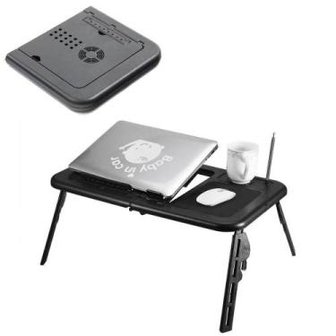 Imagem de Mesa Notebook Apoio Refrigerador 2 Coolers Ventilador Touch Suporte Ba