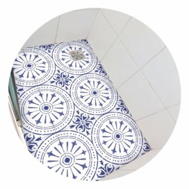 Imagem de Piso vinil antiderrapante para box Ladrilho Português Azul - 1,20 x 0,