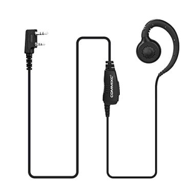 Imagem de COMMIXC Pacote com 2 fones de ouvido Walkie Talkie, fone de ouvido de rádio bidirecional de 2 pinos de 3,5 mm/2,5 mm com microfone PTT e fone de ouvido rotativo de 180°, compatível com rádios