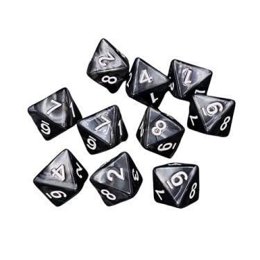 Imagem de 10 Pieces D8 Polyhedral Dice Set - 8 Sided Dice with Numbers | Ideal for Board Games, Classroom Activities, Party Table & Gaming Fun (Color: Black, Size: 1.6cm/0.63in)
