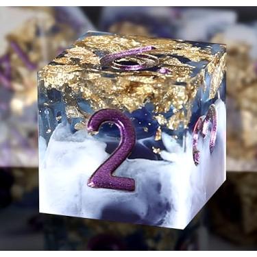 Imagem de Sharp Edge DND Dice Set,Handmade Resin Dice for Dungeons and Dragons TTRPG Games, Polyhedral RPG Dice Set with Gift Box