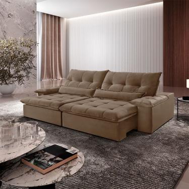 Imagem de Sofá Nivus Veludo 02 Módulos De 120cm B25cm Meu Sofá Online B016 Veludo Marrom