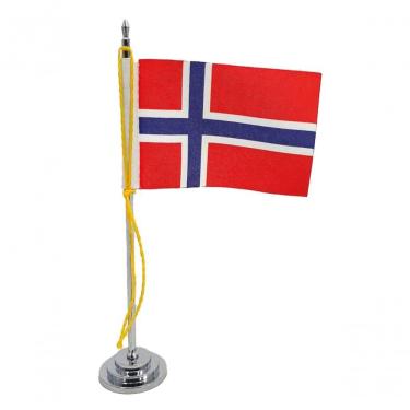 Imagem de Mini Bandeira De Mesa Da Noruega 15 Cm Poliéster