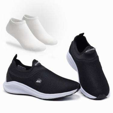 Imagem de Combo Tênis Ortopédico Unissex Ascension Com Meia Branca Conforto e Le