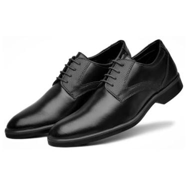 Imagem de Sapato Social de Amarrar Masculino Oxford Cadarço Algodao Encerado Bico Redondo Tendencia Tamanho:38;Cor:Preto;Gênero:Masculino;Departamento BS:Esporte