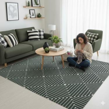 Imagem de Tapete sala Domus Antiderrapante 2,00m x 1,50m Algodão Colorido (MUSGO)