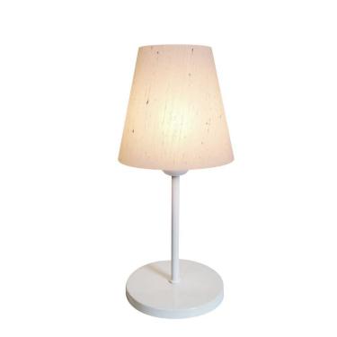 Imagem de Abajur de Mesa Md-2005 Base Aluminio Branco Cúpula em Tecido Cone Linho Bege - Bivolt