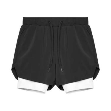 Imagem de Shorts Masculinos 2 Em 1 De Secagem Rápida E Respirável Para Academia,
