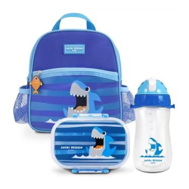 Imagem de Mochila Térmica Bolsa Lancheira Necessaire Infantil Criança Kit Pote M