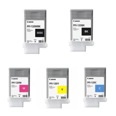 Imagem de Cartucho De Tinta Canon Plotter Pfi120 Kit 5 Cores