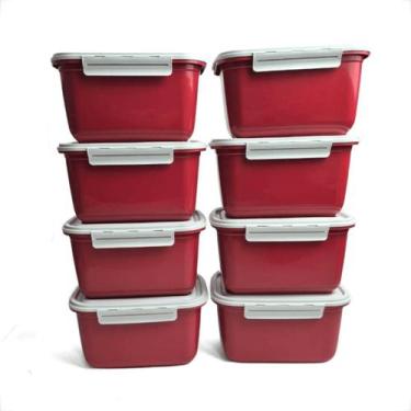 Imagem de Kit Pote Hermeticos 20 Marmitas Fitnesse Porta Alimentos 1L Tampa com 