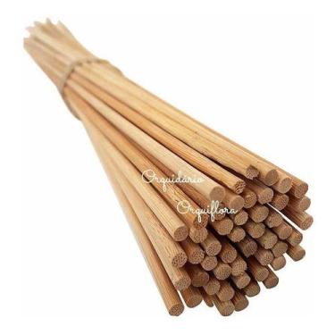 Imagem de Kit 50 Estacas Tutor De Plantas Haste Natural Bambu 35cm - Orquiflora