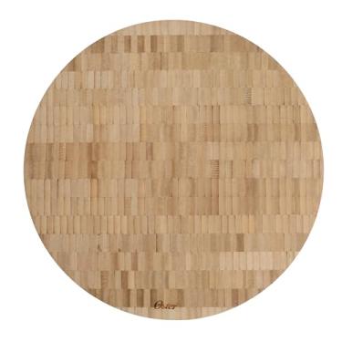 Imagem de Oster Conjunto de tábua de corte de bambu de grão redondo Capeheart – Tábuas de corte de madeira duráveis de 35,5 cm com ranhuras para suco, acabamento a óleo