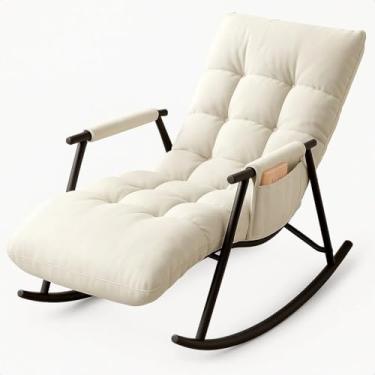 Imagem de Poltrona de Balanço Lazy Cinza com 3 Níveis de Regulagem e Trava de Segurança (off white)