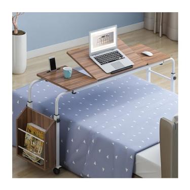 Imagem de HGTRH Mesa sobre cama ajustável com rodas, mesa de pé com altura e largura ajustável de carga 150 kg mesa suspensa mesa móvel para laptop mesa de computador para escritório em casa B 1,2 m